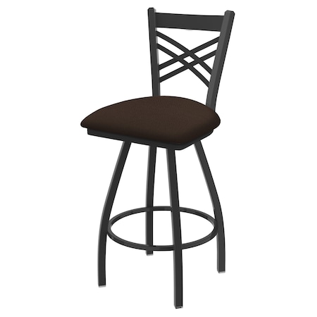 25 Swivel Counter Stool,Pewter Finish,Rein Coffee Seat